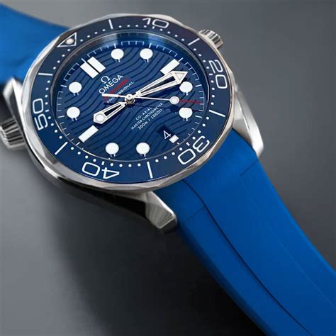 omega blue dial watches|replacement strap for omega seamaster.